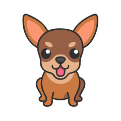 Obraz premium Simple dog illustration. Vector. chihuahua.