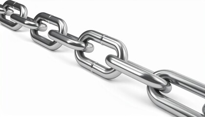 Obraz premium Heavy-duty metal chain with shiny interlocking links symbolizing strength, connection, and security.