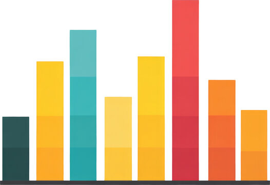 Colorful bar chart graph for business data analysis visualization