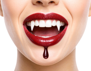 Untitled design - Vampire Lips with Blood Drip PNG