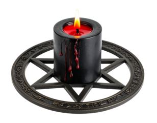 burning candle on a white background