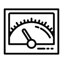 Analog Measurement Gauge In Line Icon Style.