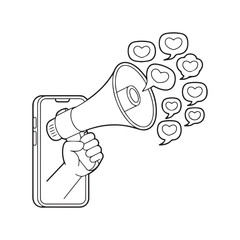 megaphone on white background