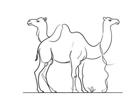 Minimalist Camel Silhouette Vector Pack - Desert Animals on White Background