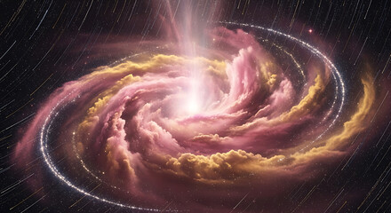 A stunning, vibrant spiral galaxy swirls in the vast, dark expanse of space.