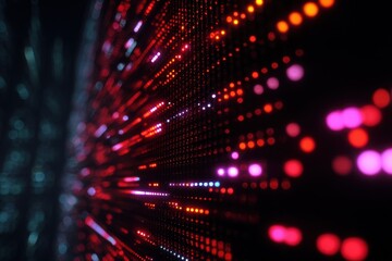 Fototapeta premium Fast moving digital data streams create vibrant patterns of light and color in a dynamic display of technology