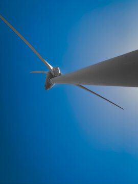 Wind turbine view form below