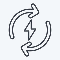 Icon Recharge. related to Charging symbol. line style. design editable