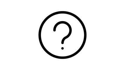 Question mark symbol in motion, representing inquiry and assistance. Great for FAQ, help center, and educational content.