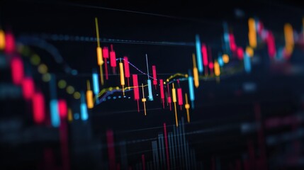 stockmarket online trading chart candlestick on crypto currency platform stock exchange financial market price candles graph data pattern analysis concept computer screen closeup background no logos 