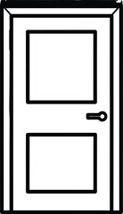 Modern Door Icon Silhouette | Black Vector Artwork