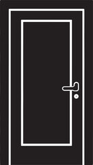 Modern Door Icon Silhouette | Black Vector Artwork