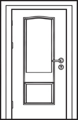 Modern Door Icon Silhouette | Black Vector Artwork