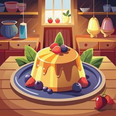 British Pudding Day – Traditional Dessert with Custard and Berries