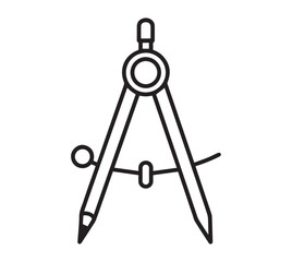 Drawing compass with pencil and needle drafting tool vector