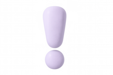Light purple textured exclamation mark hovering against transparent backdrop, signaling urgent communication or critical alert