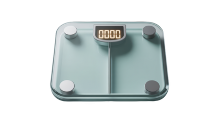 Modern digital bathroom scale isolated on transparent background