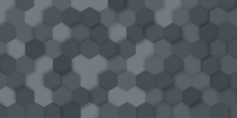 The hexagons are a dark gray and effect as if they are slightly raised from the background color of the hexagons varies slightly creating a gradient effect across the pattern.