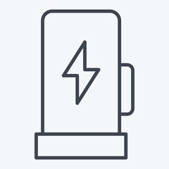 Icon Charging Station. related to Charging symbol. line style. design editable