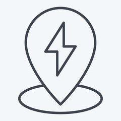 Icon Charging Location. related to Charging symbol. line style. design editable