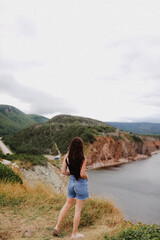 Naklejka premium girl on the road