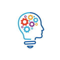 Innovative Thinking Mind Gears and Lightbulb Concept Illustration