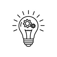 Innovative Ideas  Lightbulb with Gears Representing Creativity and Solutions