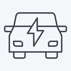 Icon Electric Car. related to Charging symbol. line style. design editable