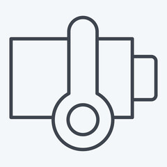 Icon Battery Heat. related to Charging symbol. line style. design editable