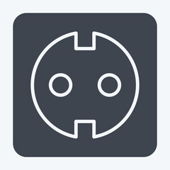 Icon Socket. related to Charging symbol. glyph style. design editable