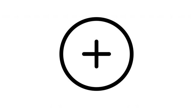 Plus sign expanding and shrinking with changing circle style, perfect for social media stories.