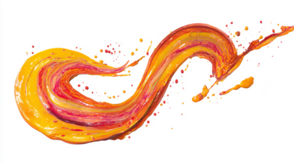 Colorful liquid swirl splashes on white background