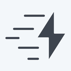 Icon Fast Charging. related to Charging symbol. glyph style. design editable