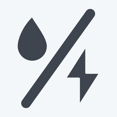 Icon Hydro. related to Charging symbol. glyph style. design editable