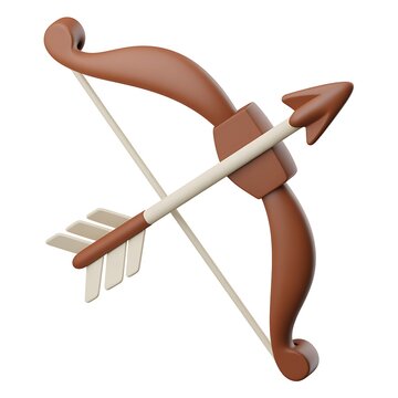 Cupids bow and arrow isolated on white background symbolizing love and romance for Valentines Day or dating app icon