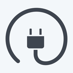 Icon Plug. related to Charging symbol. glyph style. design editable