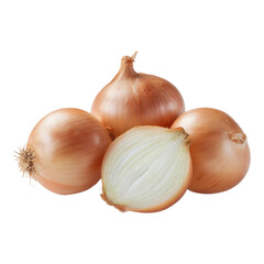Whole Onions with One Cut in Half PNG Transparent