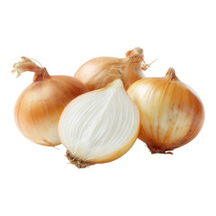 Whole Onions with One Cut in Half PNG Transparent