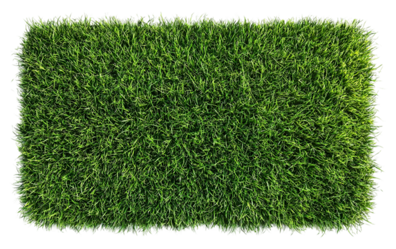 Artificial grass texture, a vibrant green lawn surface, isolated on transparent background, perfect for outdoor garden design