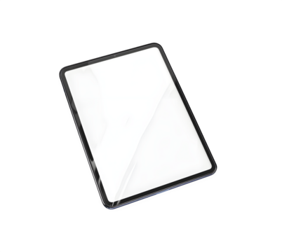 A modern tablet screen mockup displaying a blank tablet screen
