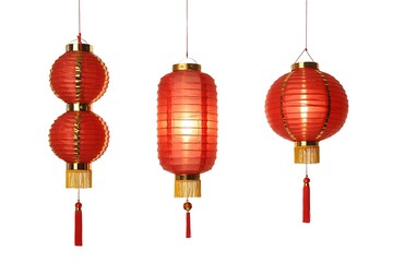 Festive Chinese Lanterns with Red Paper and Golden Accents for Celebrations and Cultural Displays