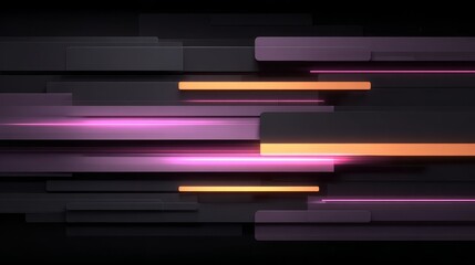 Mesmerizing visual of vibrant pink and luminous orange light gracefully blending and swirling across deep solid black background creating an abstract and ethereal atmospheric effect