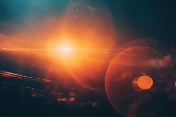 Warm light leak and flare overlay create an ethereal atmosphere with rich gradients showcasing dynamic colors and soft transitions at sunset