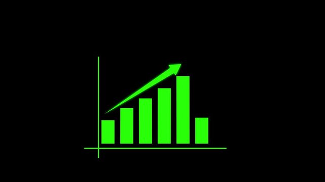 Business graph chart with growing business concept. Abstract decreasing business graph chart animation background. Bad Economy Recession Graph Chart Chalkboard Style Finance Business 4k motion.