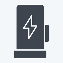 Icon Charging Station. related to Charging symbol. glyph style. design editable