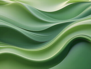 Matcha Green Abstract Background with Fluid Motion and Realistic Wave Textures, AI