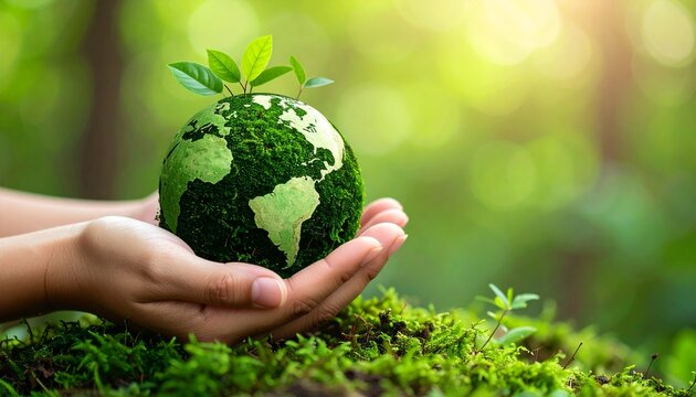 "Sustainable Earth Care: Green Globe and Nature Conservation Concept"
