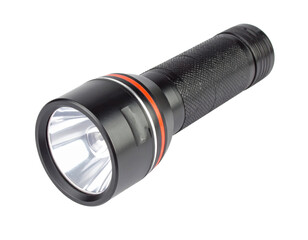 High-Power LED Flashlight PNG Isolated on Transparent Background