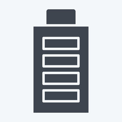 Icon Battery Full. related to Charging symbol. glyph style. design editable