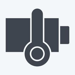 Icon Battery Heat. related to Charging symbol. glyph style. design editable